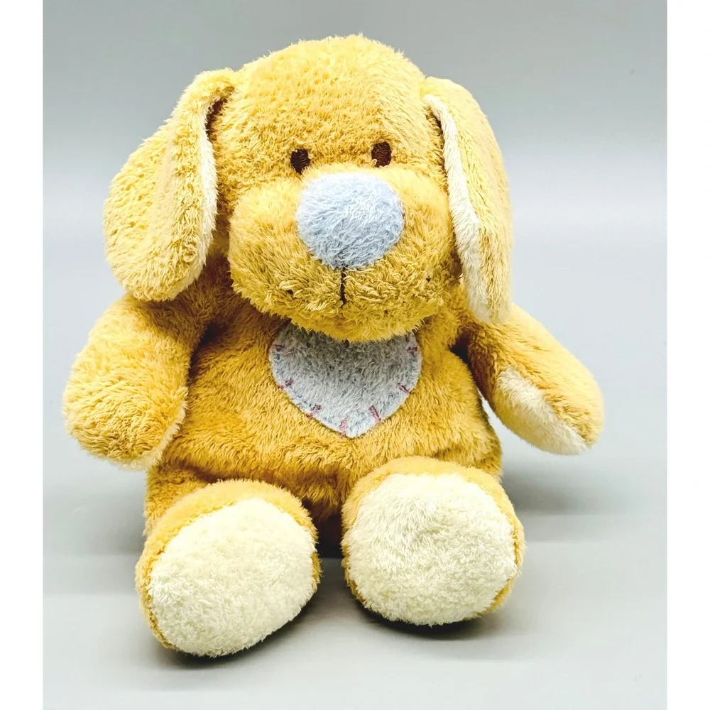 Ty Pluffies HuggyPup Dog‎ Rattle Plush Stuffed Animal Toy Blue Heart